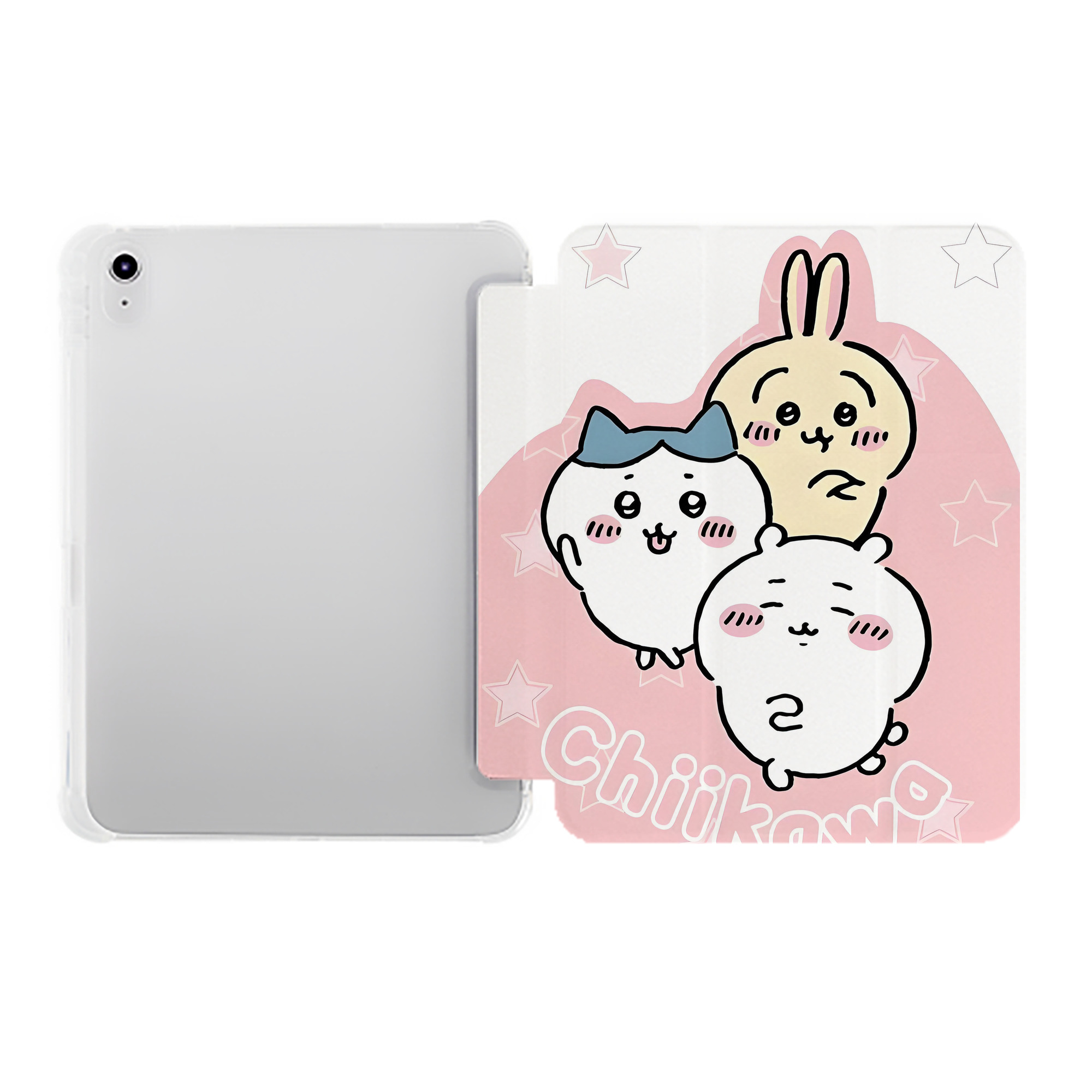 （画像用） ちいかわ Chii-kawa IPad ケース ペン収納付き 三つ折りスタンド PUレザー×シリコン 対応機種9.5/10.5/10.9インチ